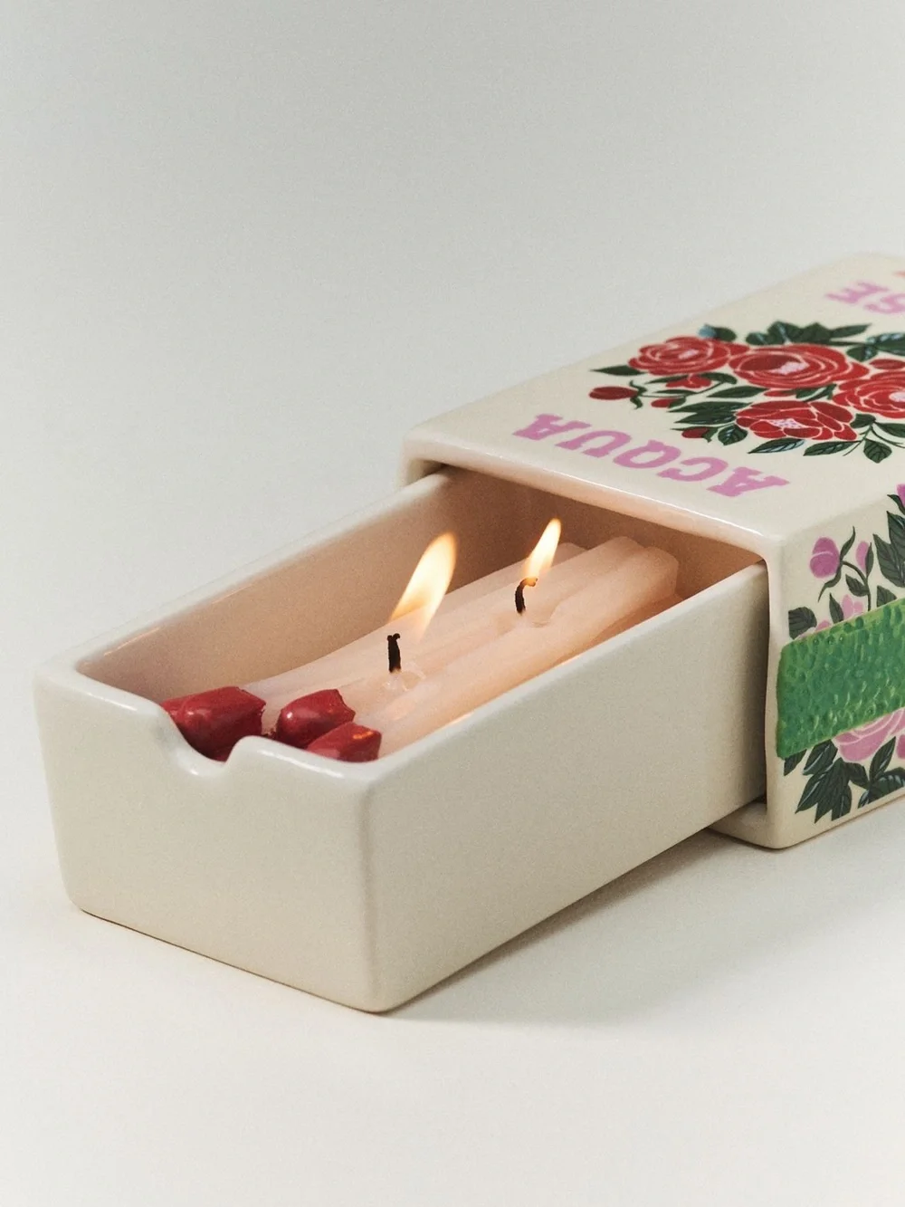 Matchbox Floral Salted Woods & Rose Ceramic Candle from Anthropologie